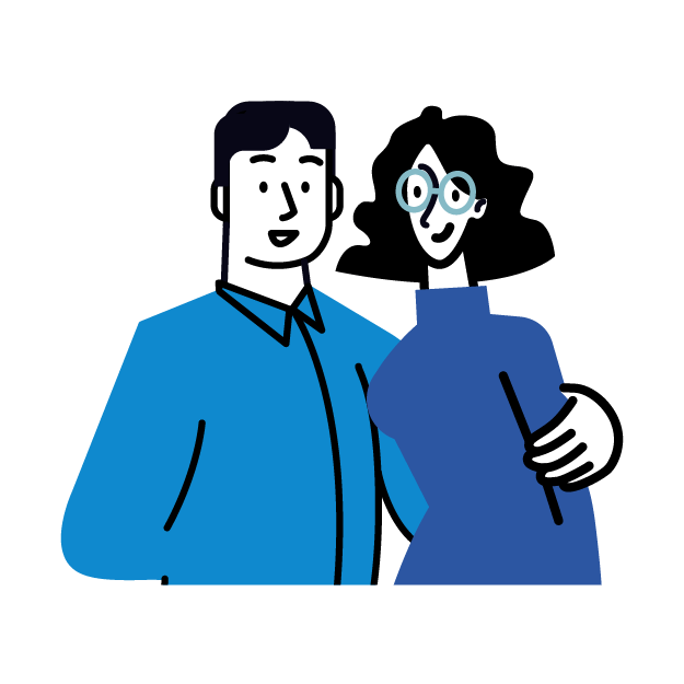 Graphic icon of a pair of married couple