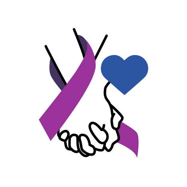 Graphic icon of 2 people holding hands