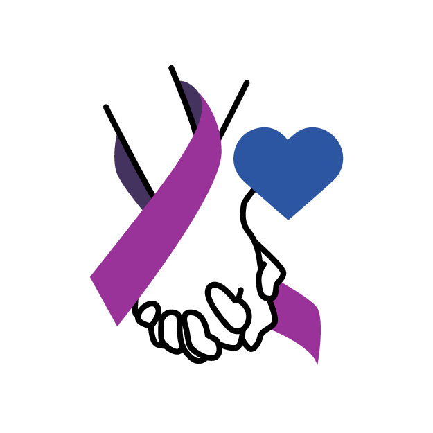 Graphic icon of 2 people holding hands