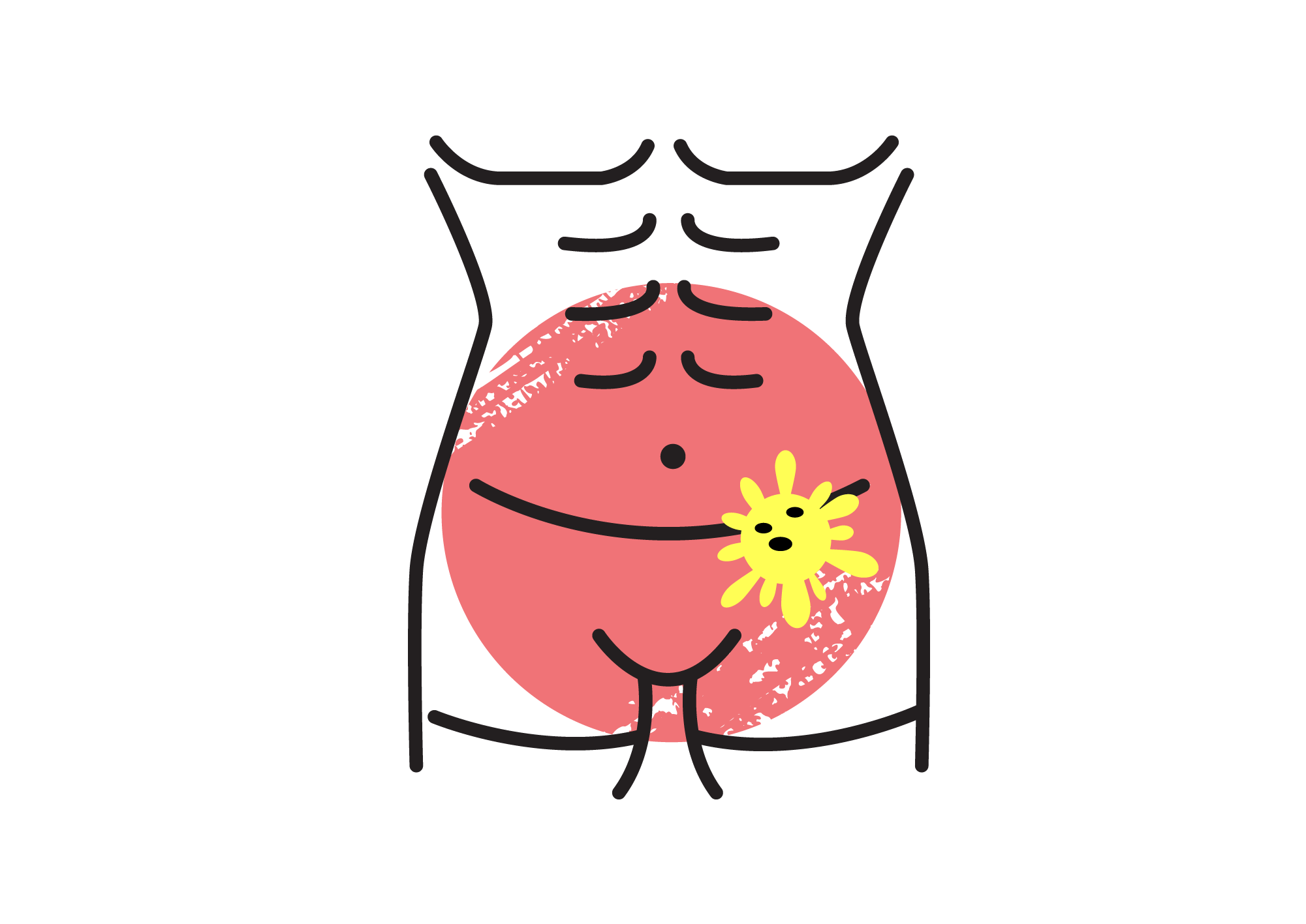 Graphic represenation of male body with a germ in front